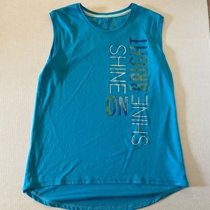 Blue workout tank top